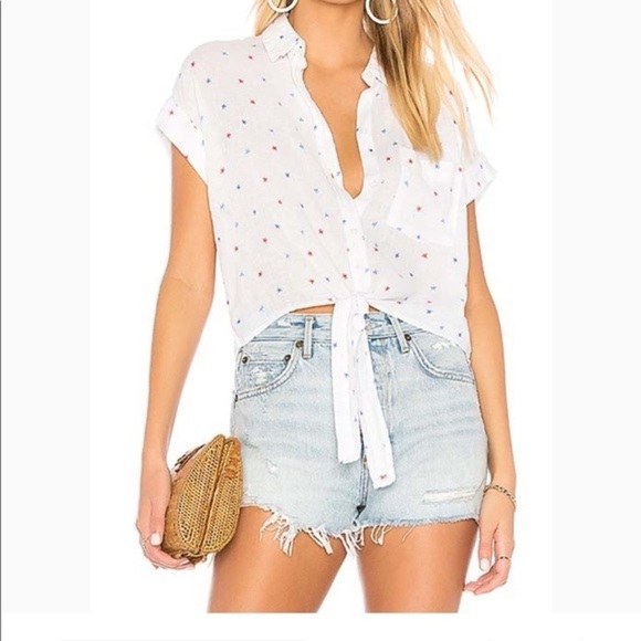 Rails Tops - Rails Amelie Tie Front Shirt white size M